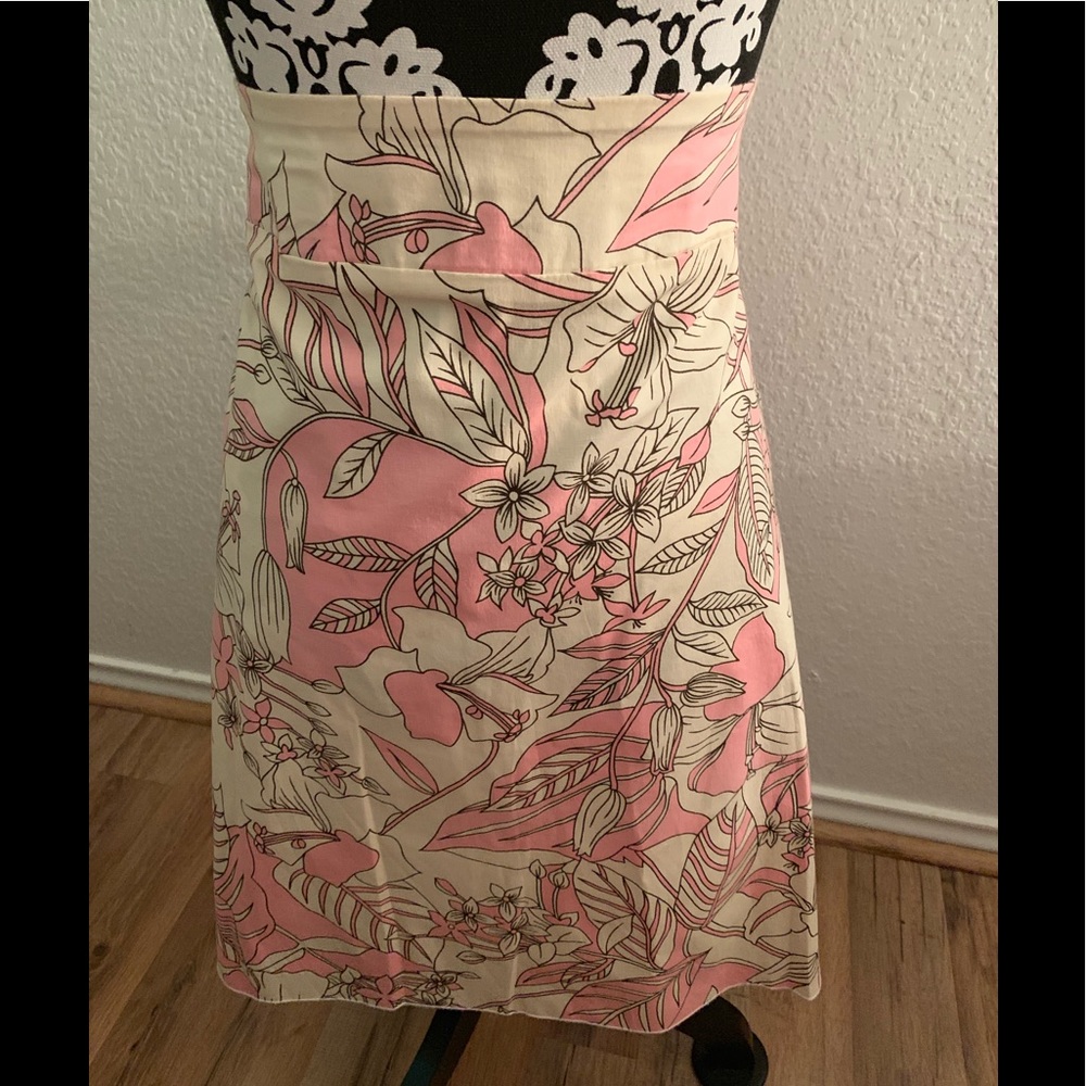 Plus A-Line Pink/Cream Floral Skirt